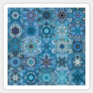 Snowflakes Blue Pattern Sticker